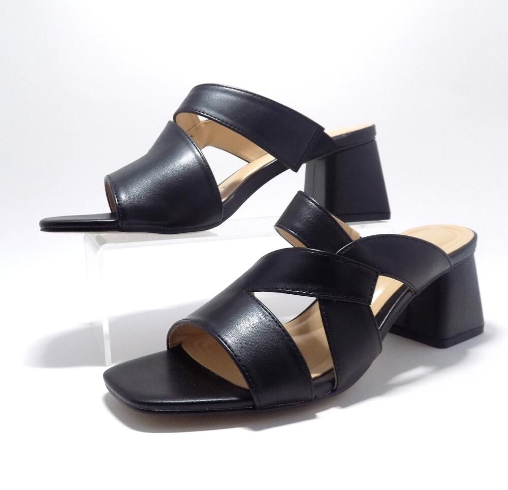 Adrienne Vittadini Taffi Black Sandal Heels Women's- Size 7.5- Brand New